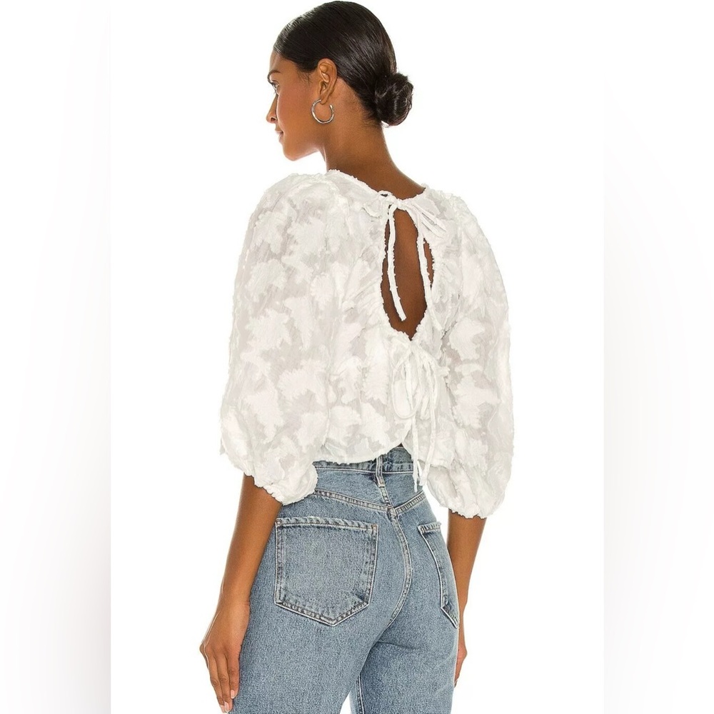 Free People - Women's Open Back Floral Callie Top - Size X-Small -‎ White - Picture 2 of 6